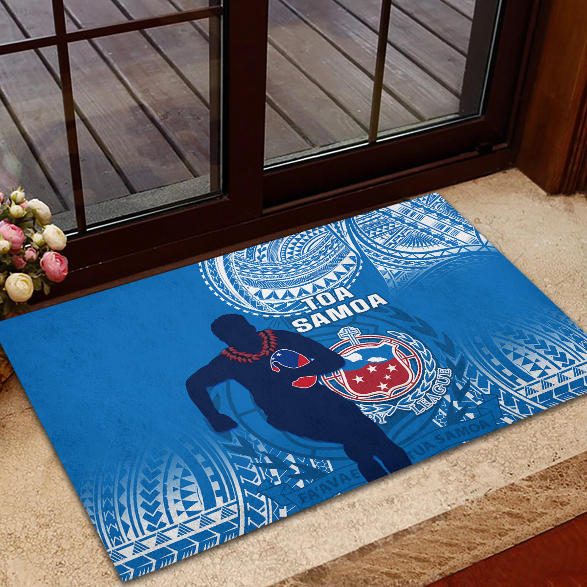 Samoa Rugby Rubber Doormat Pacific 2023 Go Toa Samoa LT14 - Polynesian Pride