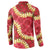 Red Palaka Hawaii Mele Kalikimaka Button Sweatshirt Ohia Lehua Monstera Puakenikeni Lei - Polynesian Pride