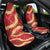 Red Palaka Hawaii Mele Kalikimaka Car Seat Cover Ohia Lehua Monstera Puakenikeni Lei - Polynesian Pride