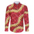 Red Palaka Hawaii Mele Kalikimaka Family Matching Long Sleeve Bodycon Dress and Hawaiian Shirt Ohia Lehua Monstera Puakenikeni Lei - Polynesian Pride