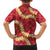 Red Palaka Hawaii Mele Kalikimaka Family Matching Off Shoulder Maxi Dress and Hawaiian Shirt Ohia Lehua Monstera Puakenikeni Lei - Polynesian Pride