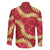 Red Palaka Hawaii Mele Kalikimaka Family Matching Short Sleeve Bodycon Dress and Hawaiian Shirt Ohia Lehua Monstera Puakenikeni Lei - Polynesian Pride