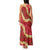 Red Palaka Hawaii Mele Kalikimaka Family Matching Tank Maxi Dress and Hawaiian Shirt Ohia Lehua Monstera Puakenikeni Lei - Polynesian Pride