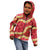 Red Palaka Hawaii Mele Kalikimaka Kid Hoodie Ohia Lehua Monstera Puakenikeni Lei - Polynesian Pride