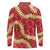 Red Palaka Hawaii Mele Kalikimaka Long Sleeve Polo Shirt Ohia Lehua Monstera Puakenikeni Lei - Polynesian Pride