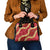 Red Palaka Hawaii Mele Kalikimaka Shoulder Handbag Ohia Lehua Monstera Puakenikeni Lei - Polynesian Pride