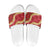 Red Palaka Hawaii Mele Kalikimaka Slide Sandals Ohia Lehua Monstera Puakenikeni Lei - Polynesian Pride