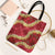 Red Palaka Hawaii Mele Kalikimaka Tote Bag Ohia Lehua Monstera Puakenikeni Lei - Polynesian Pride