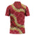 Red Palaka Hawaii Mele Kalikimaka Zipper Polo Shirt Ohia Lehua Monstera Puakenikeni Lei - Polynesian Pride