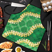 Green Palaka Hawaii Mele Kalikimaka Apron Ohia Lehua Monstera Puakenikeni Lei - Polynesian Pride