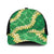 Green Palaka Hawaii Mele Kalikimaka Baseball Net Cap Ohia Lehua Monstera Puakenikeni Lei - Polynesian Pride