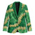 Green Palaka Hawaii Mele Kalikimaka Blazer Ohia Lehua Monstera Puakenikeni Lei - Polynesian Pride
