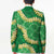 Green Palaka Hawaii Mele Kalikimaka Blazer Ohia Lehua Monstera Puakenikeni Lei - Polynesian Pride