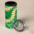 Green Palaka Hawaii Mele Kalikimaka 4 in 1 Can Cooler Tumbler Ohia Lehua Monstera Puakenikeni Lei - Polynesian Pride