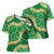Green Palaka Hawaii Mele Kalikimaka Cross Shoulder Shirt Ohia Lehua Monstera Puakenikeni Lei - Polynesian Pride