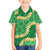 Green Palaka Hawaii Mele Kalikimaka Family Matching Long Sleeve Bodycon Dress and Hawaiian Shirt Ohia Lehua Monstera Puakenikeni Lei - Polynesian Pride
