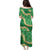 Green Palaka Hawaii Mele Kalikimaka Family Matching Puletasi and Hawaiian Shirt Ohia Lehua Monstera Puakenikeni Lei - Polynesian Pride