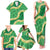 Green Palaka Hawaii Mele Kalikimaka Family Matching Tank Maxi Dress and Hawaiian Shirt Ohia Lehua Monstera Puakenikeni Lei - Polynesian Pride