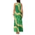 Green Palaka Hawaii Mele Kalikimaka Family Matching Tank Maxi Dress and Hawaiian Shirt Ohia Lehua Monstera Puakenikeni Lei - Polynesian Pride
