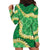 Green Palaka Hawaii Mele Kalikimaka Hoodie Dress Ohia Lehua Monstera Puakenikeni Lei - Polynesian Pride