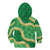 Green Palaka Hawaii Mele Kalikimaka Kid Hoodie Ohia Lehua Monstera Puakenikeni Lei - Polynesian Pride