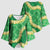 Green Palaka Hawaii Mele Kalikimaka Kimono Sleeve Blouse Ohia Lehua Monstera Puakenikeni Lei - Polynesian Pride