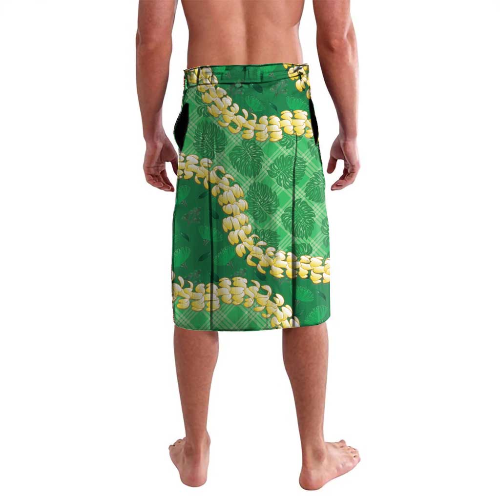Green Palaka Hawaii Mele Kalikimaka Lavalava Ohia Lehua Monstera Puakenikeni Lei - Polynesian Pride