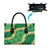 Green Palaka Hawaii Mele Kalikimaka Leather Bag Ohia Lehua Monstera Puakenikeni Lei - Polynesian Pride