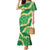 Green Palaka Hawaii Mele Kalikimaka Mermaid Dress Ohia Lehua Monstera Puakenikeni Lei - Polynesian Pride