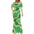 Green Palaka Hawaii Mele Kalikimaka Mermaid Dress Ohia Lehua Monstera Puakenikeni Lei - Polynesian Pride