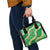 Green Palaka Hawaii Mele Kalikimaka Shoulder Handbag Ohia Lehua Monstera Puakenikeni Lei - Polynesian Pride