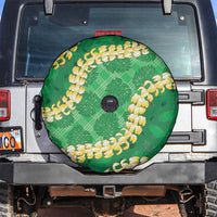 Green Palaka Hawaii Mele Kalikimaka Spare Tire Cover Ohia Lehua Monstera Puakenikeni Lei - Polynesian Pride