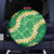 Green Palaka Hawaii Mele Kalikimaka Spare Tire Cover Ohia Lehua Monstera Puakenikeni Lei - Polynesian Pride