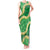 Green Palaka Hawaii Mele Kalikimaka Tank Maxi Dress Ohia Lehua Monstera Puakenikeni Lei - Polynesian Pride