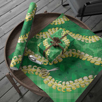 Green Palaka Hawaii Mele Kalikimaka Wrapping Paper Ohia Lehua Monstera Puakenikeni Lei - Polynesian Pride