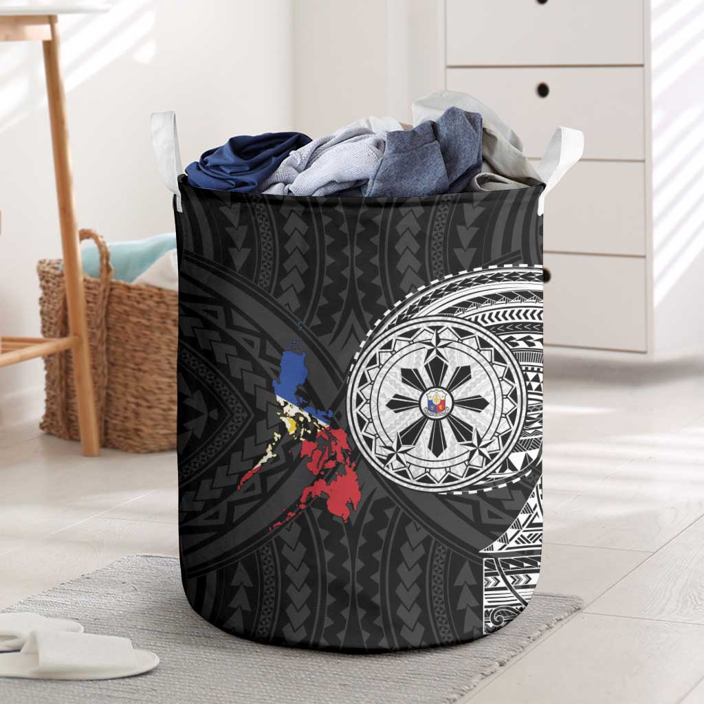 Philippines Strong Laundry Basket Filipino Map Polynesian Tattoo - Polynesian Pride