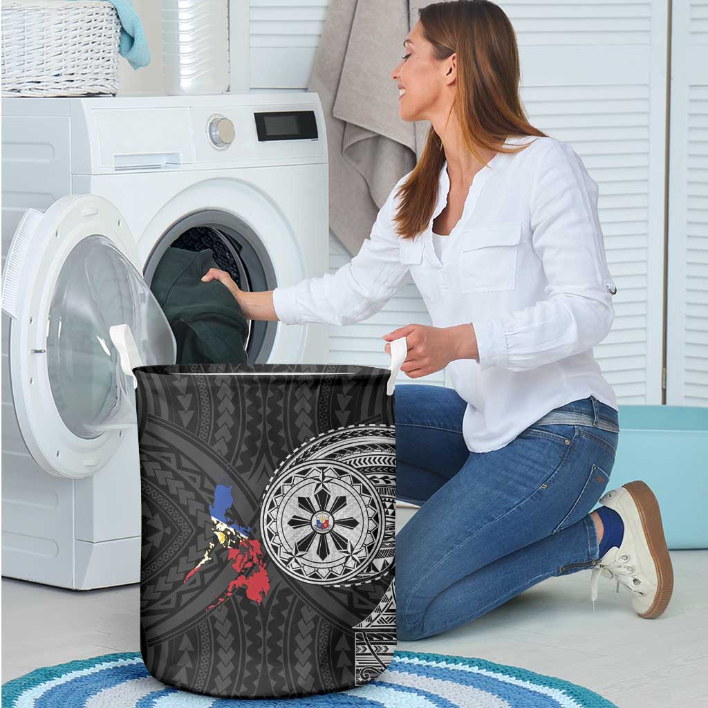 Philippines Strong Laundry Basket Filipino Map Polynesian Tattoo - Polynesian Pride