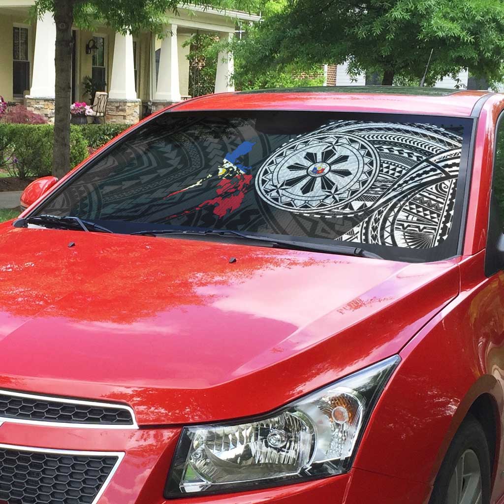 Philippines Strong Auto Sun Shade Filipino Map Polynesian Tattoo - Polynesian Pride