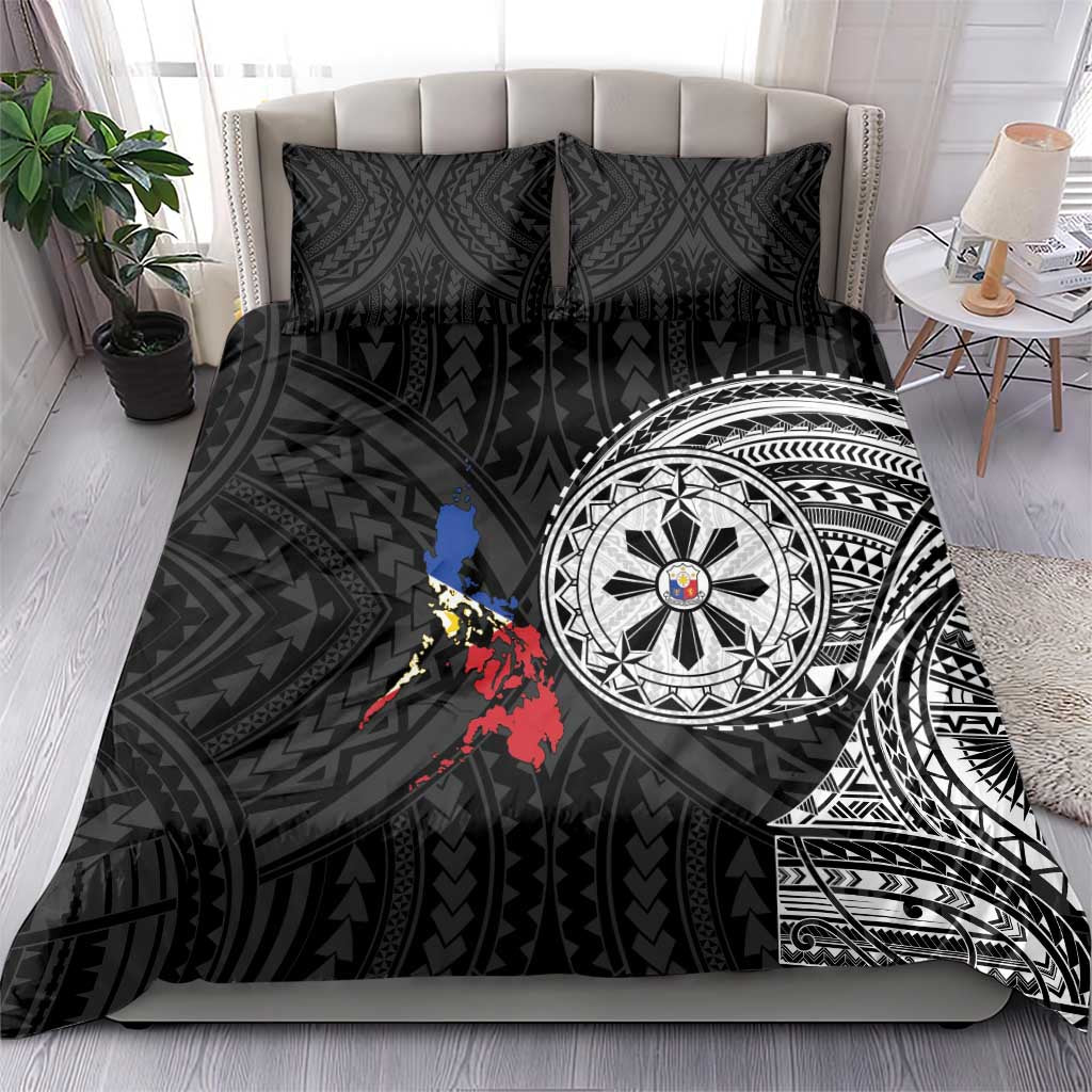 Philippines Strong Bedding Set Filipino Map Polynesian Tattoo - Polynesian Pride