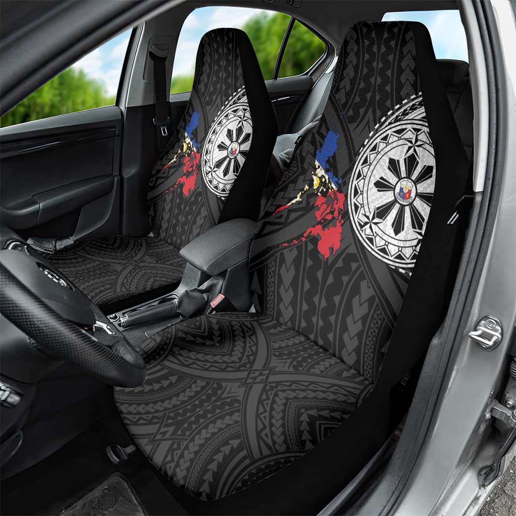 Philippines Strong Car Seat Cover Filipino Map Polynesian Tattoo - Polynesian Pride