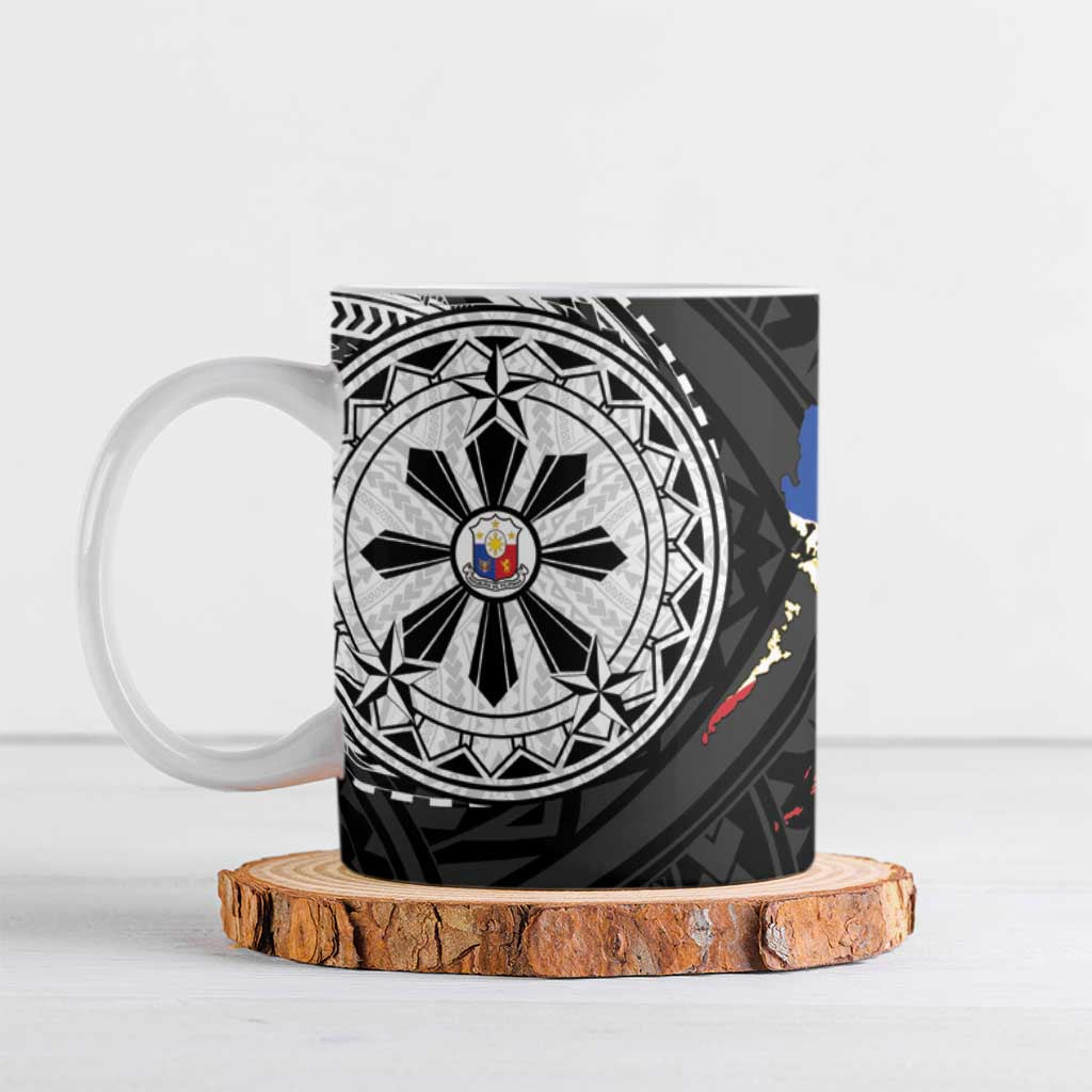 Philippines Strong Ceramic Mug Filipino Map Polynesian Tattoo - Polynesian Pride