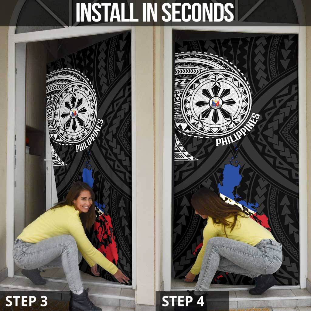 Philippines Strong Door Cover Filipino Map Polynesian Tattoo - Polynesian Pride