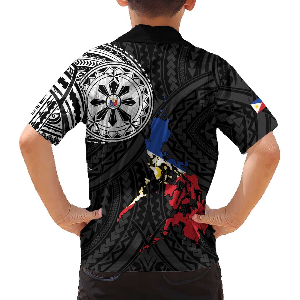 Philippines Strong Family Matching Off Shoulder Short Dress and Hawaiian Shirt Filipino Map Polynesian Tattoo LT14 - Polynesian Pride