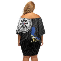 Philippines Strong Family Matching Off Shoulder Short Dress and Hawaiian Shirt Filipino Map Polynesian Tattoo LT14 - Polynesian Pride