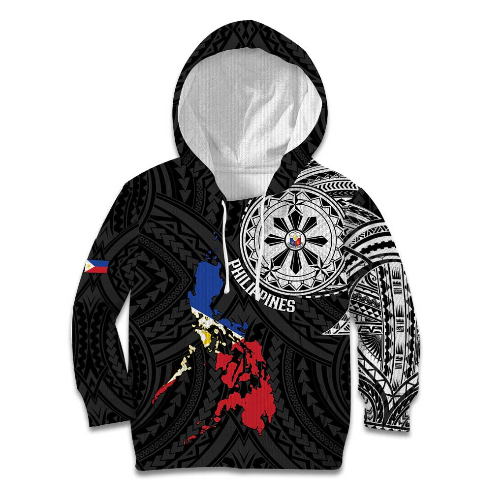 Philippines Strong Kid Hoodie Filipino Map Polynesian Tattoo - Polynesian Pride