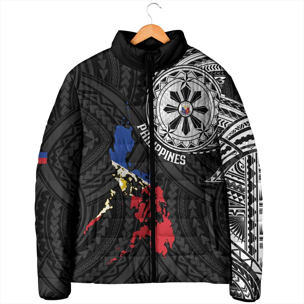 Philippines Strong Padded Jacket Filipino Map Polynesian Tattoo - Polynesian Pride