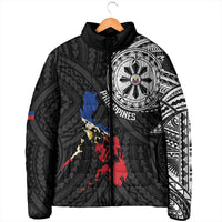 Philippines Strong Padded Jacket Filipino Map Polynesian Tattoo - Polynesian Pride