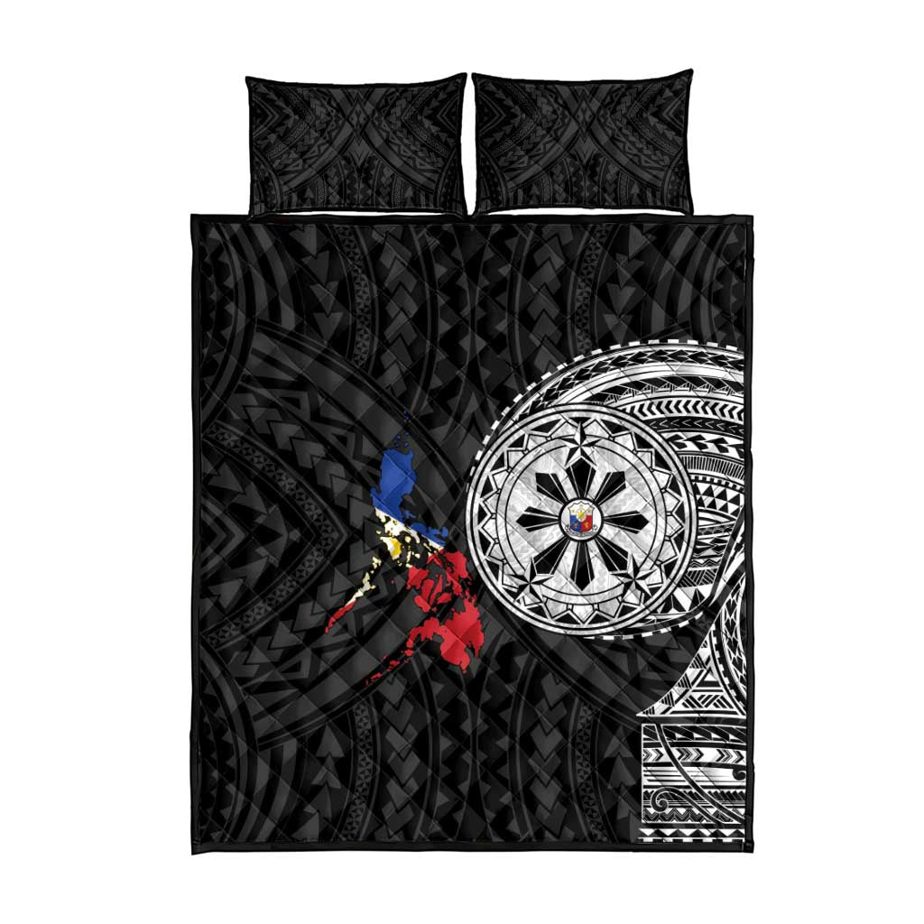 Philippines Strong Quilt Bed Set Filipino Map Polynesian Tattoo - Polynesian Pride
