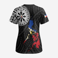 Philippines Strong Scrub Top Filipino Map Polynesian Tattoo - Polynesian Pride