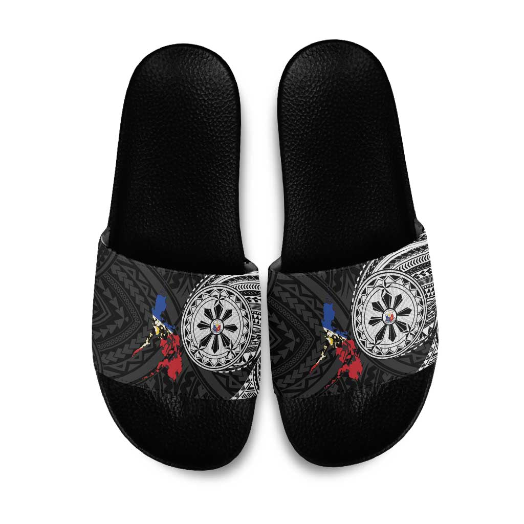 Philippines Strong Slide Sandals Filipino Map Polynesian Tattoo - Polynesian Pride